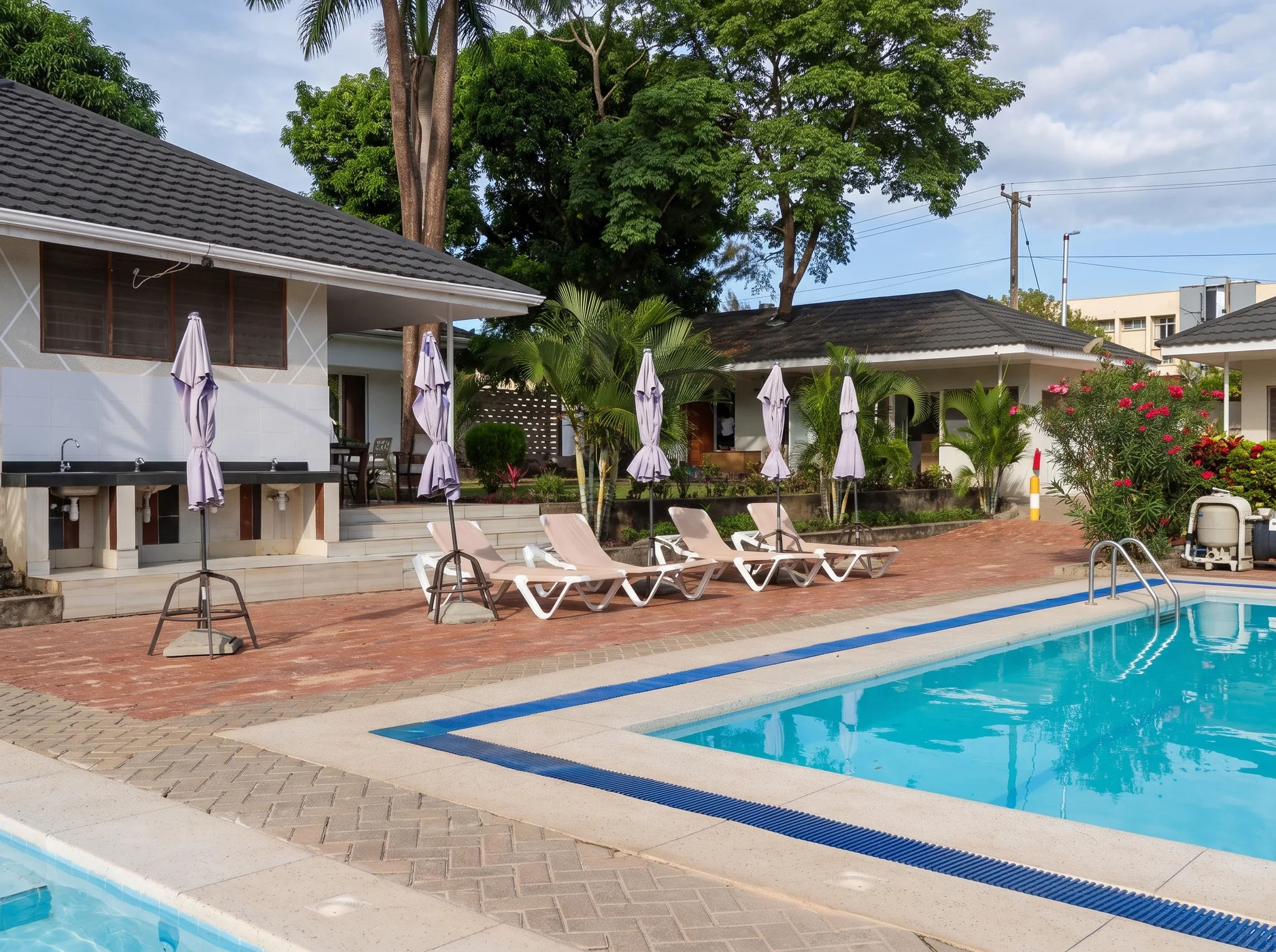 Resort Swimming Pool and Cottages View